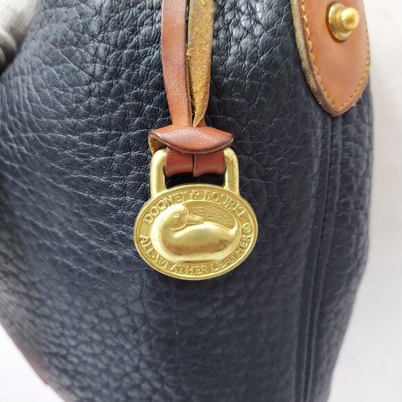 Dooney & Bourke Black Pebbled Leather Drawstring Crossbody Bag - Made in USA - Picture 15 of 16